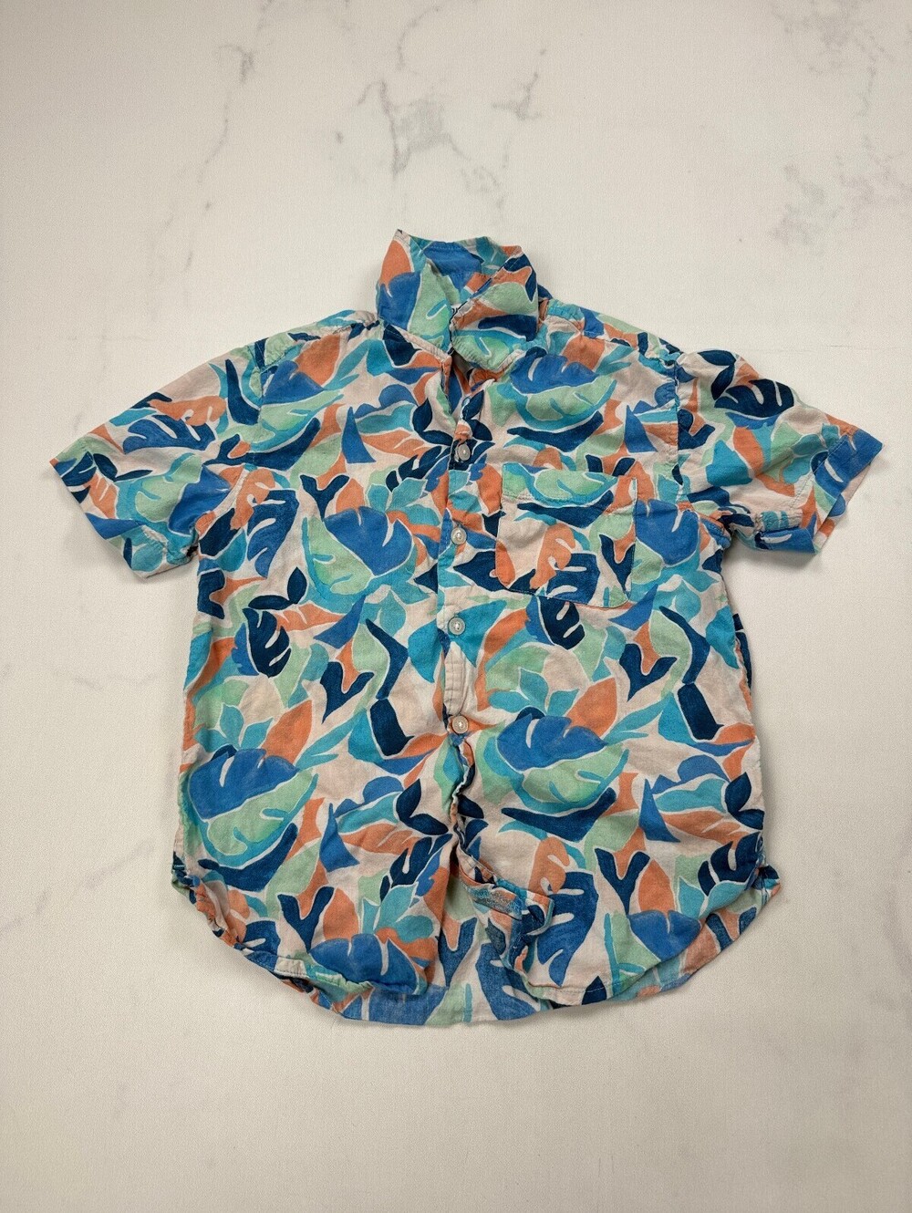 Old Navy Button-Up Shirt Blue 90s Printed - Boys M 8